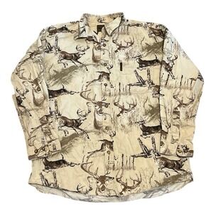 Magellan Hunting Shirt  Sportswear Mens Long Sleeve Button Down Deer Size Large